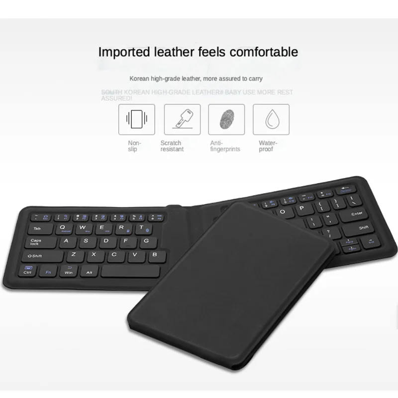 Ultra-Slim Portable Wireless Keyboard Foldable Bluetooth Keyboard Rechargable for iPad iPhone Tablet Smartphone Laptop