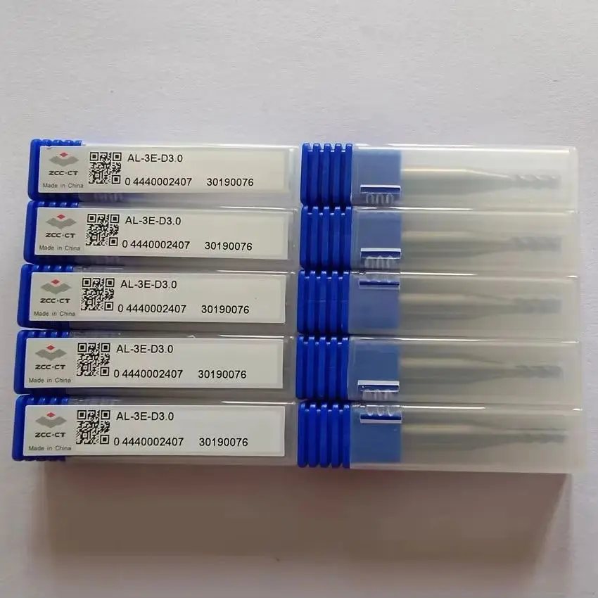 AL-3E-D3.0 ZCC.CT AL-3E Fresa de extremo plano de tres filos con vástago recto, 3 filos, Φ3.0*6*9*50, Fresas de extremo plano 3T