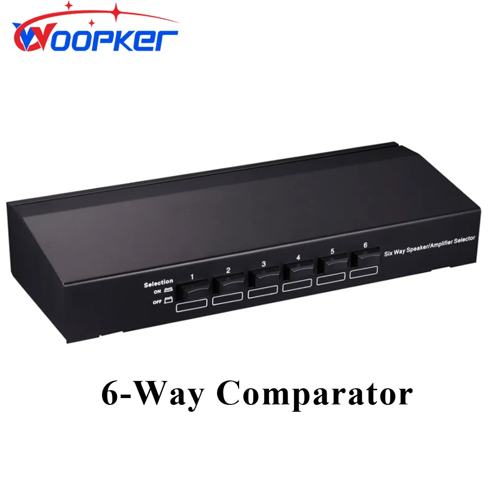 Woopker Professional 6-Way Stereo Speaker / Amplifier Comparator Bidirectional Selector with Independent Switch