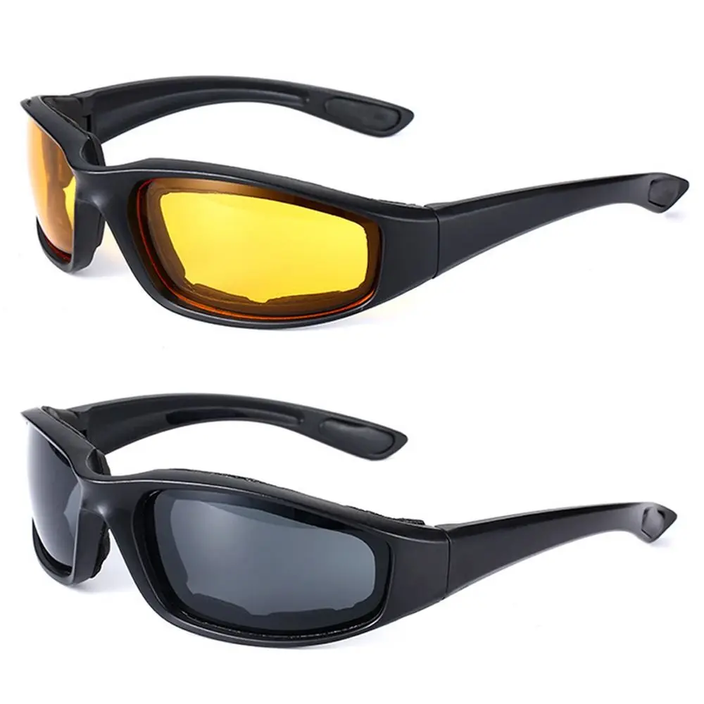 Windproof Punk Yellow Lenses Sunglasses UV Protective Black Shades Motorcycle Goggles Decoration Accessories Eyewear