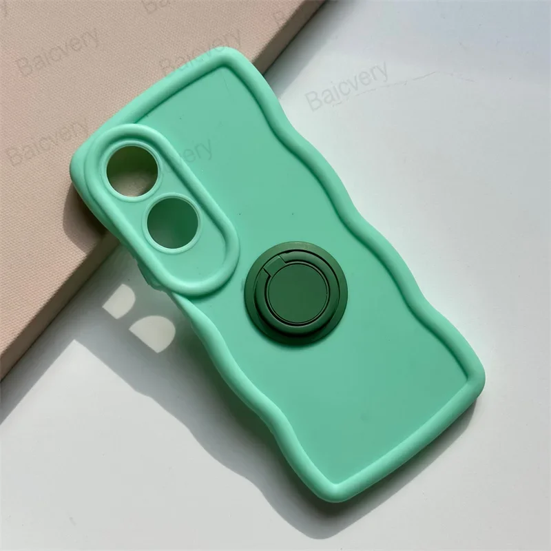 For OPPO A60 4G CPH2631 With Bracket Fashion  Colorful Ripple Border Design Back Cover