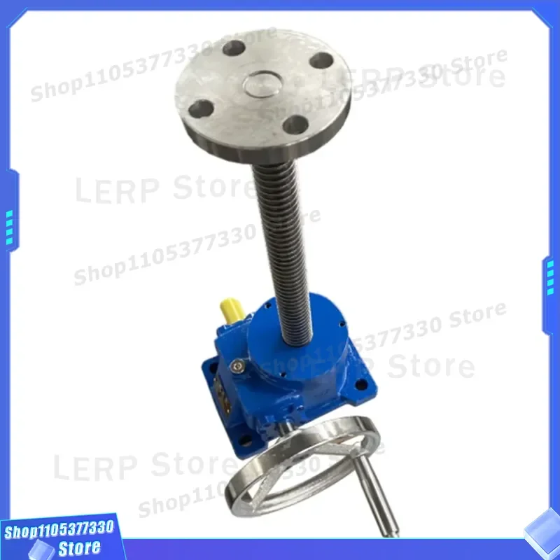 Manual Hand Crank Screw Jack Lifting Flange with Helical Gear Unit for Table Height Adjustment Heavy Duty Industrial