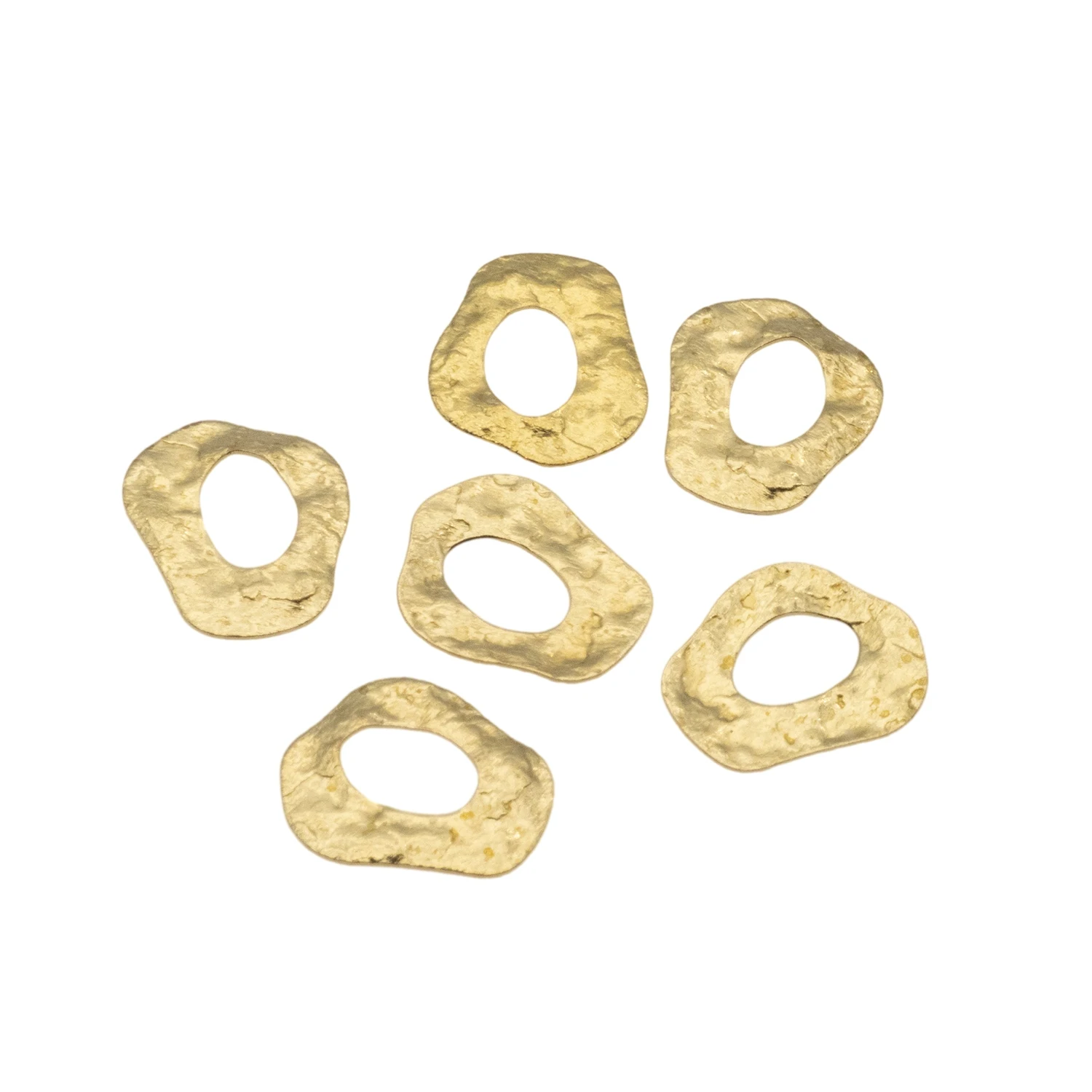 

10Pcs/Lot Raw Brass Irregular Twist Circle Charms Diy for Jewelry Making Earrings Necklace Accessories Wholesale