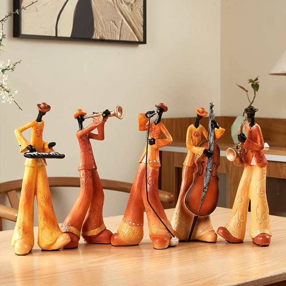 Creative American Band Resin Figurines Ornament Living Room Desktop Cabinet Home Decoration Luxury Art Statue Sculpture Crafts