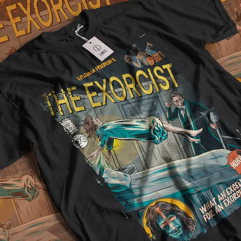 

Aesthetic The Exorcist Vintage Halloween Horror Movie Streetwear Graphic Unisex Short Sleeve T-Shirt