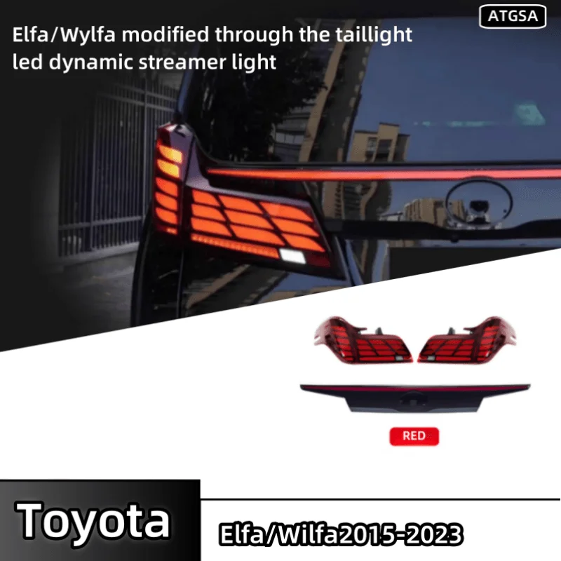 Car taillights for Toyota Alfa taillights retrofit 2015-2023 New upgraded LED taillights non-destructive installation