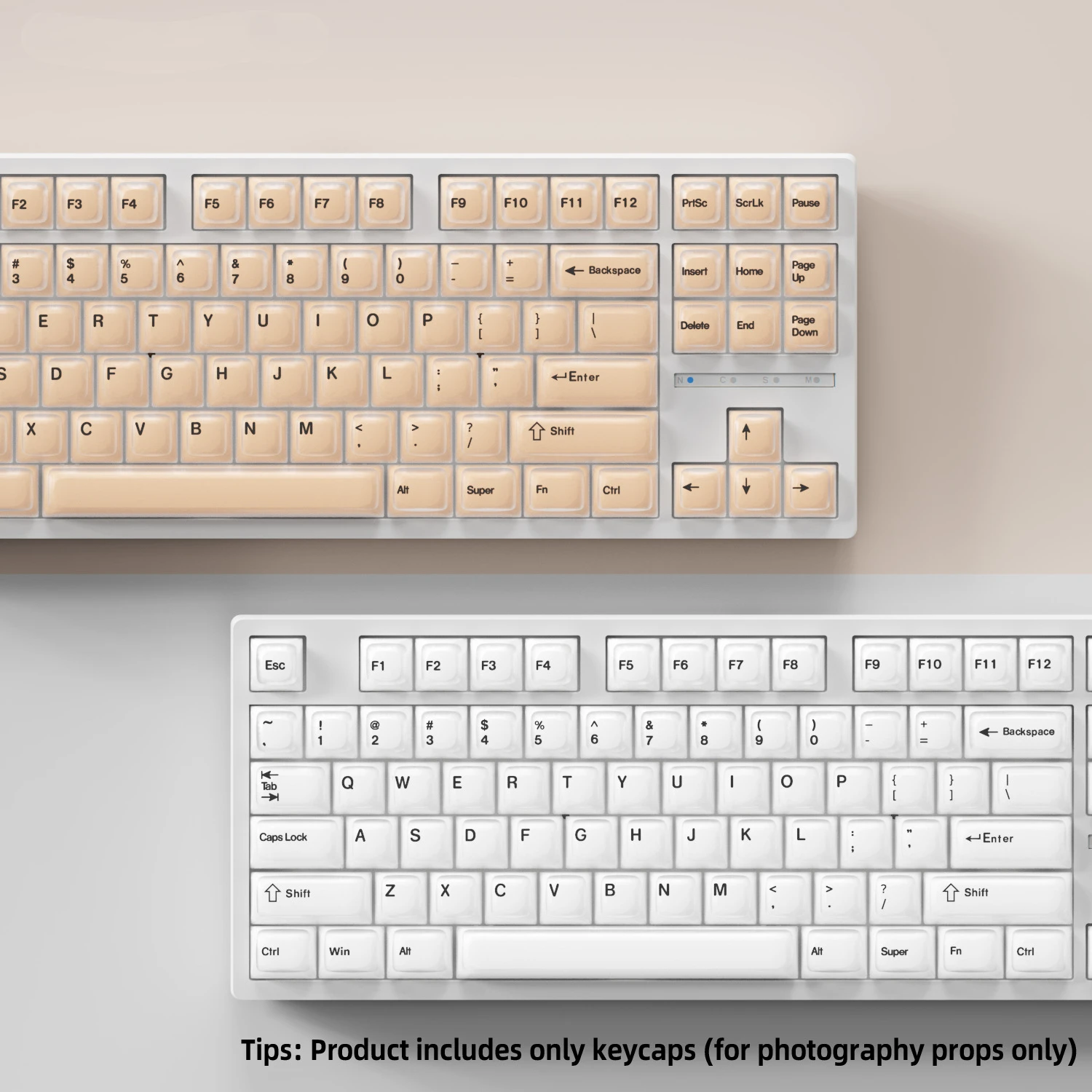 White Jelly Keycaps 132 Keys PBT+PC Material CSA Profile TWO-COLOR Personalized Wooting For CHERRY MX Switch Mechanical Keyboard