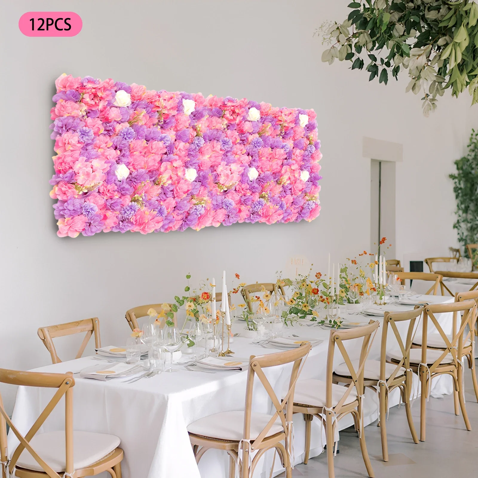 

38*38cm/15*15in Artificial Flower Wall Panel, Environmental-friendly Decoration Flowers,Wedding Party Backdrop Rose Floral Wall