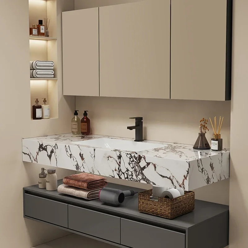 Extraction Hole Fillet Corner Bathroom Cabinets Simple Luxury Home Furniture Sanitation Bathroom Cabinets Shower Miroir De Salle