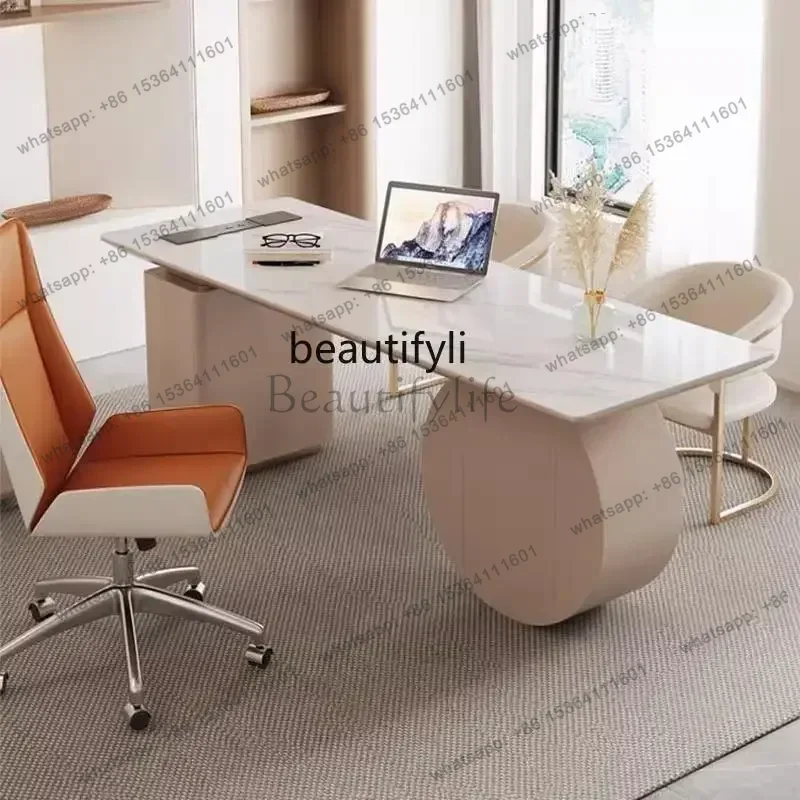 HJ Slate desk light luxury modern cream wind workbench advanced sense office computer deskSSS