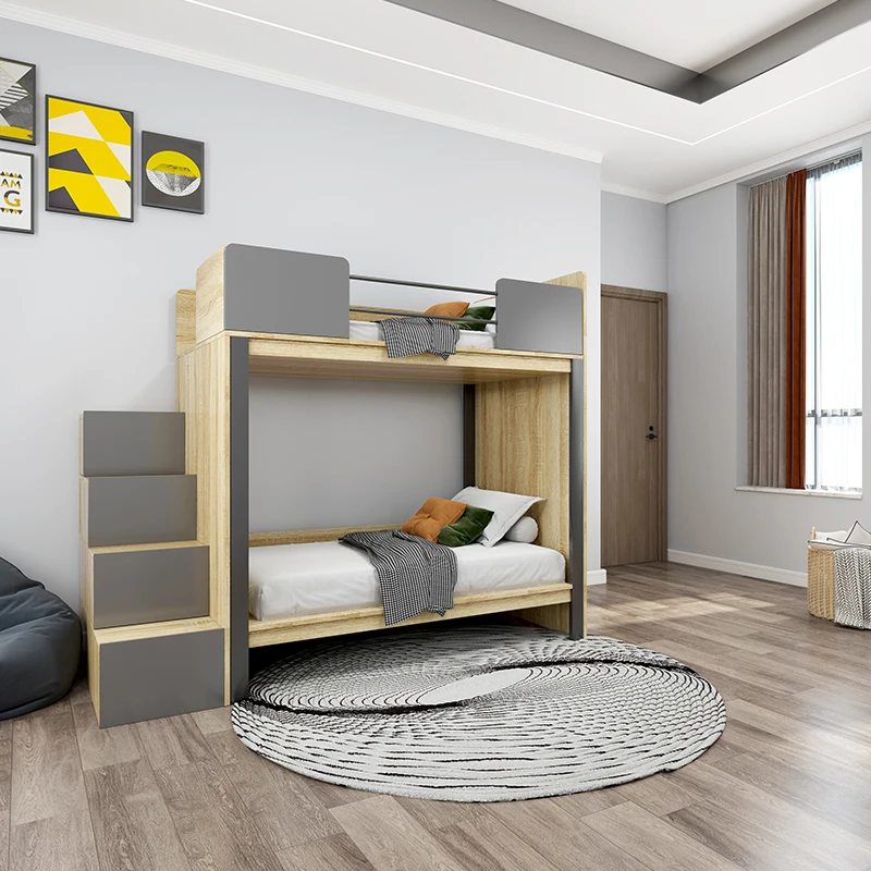 School furniture modern Hotel apartment college student double deck wooden dormitory beds wood