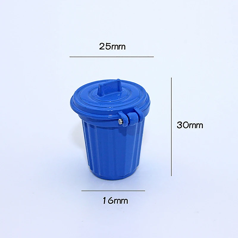 Miniature Toy Model Scene Doll House Accessories Mini Wooden Trash Can Dustbin Mini Waste Bin