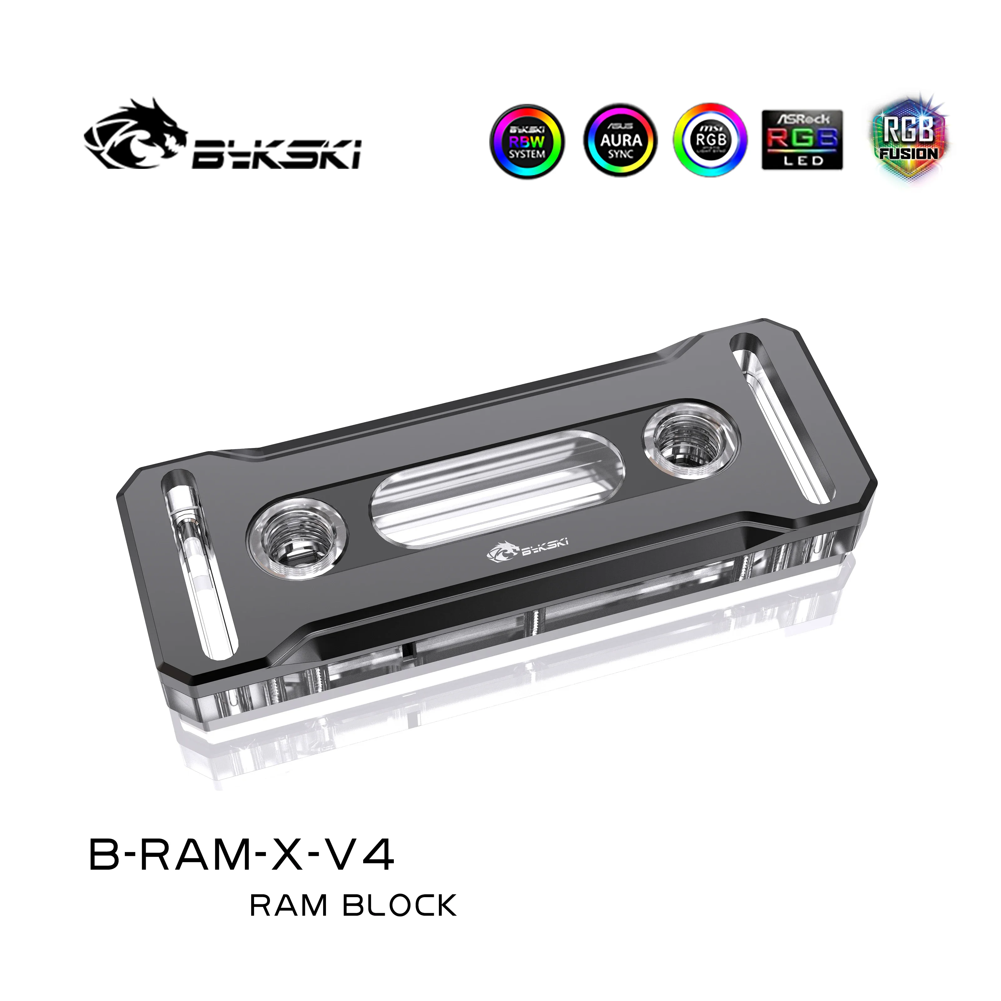 Bykski RAM Water Cooling Block Support Dual Channel Memory Cooler RAM Heatsinks RGB Radiator Copper, B-RAM-X-V4