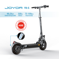 JOYOR Y8-S - Electric Scooter - 500W Motor - 48V 26Ah Battery - 20KM/H - Foldable Adult Electric Scooter - 10-inch Tires
