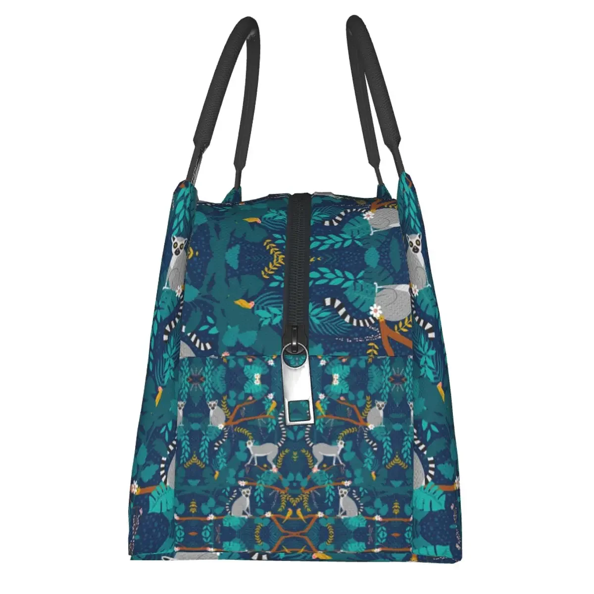 ليمور في أكياس الغداء الغابة الزرقاء صندوق معزول حقيبة غداء قابلة لإعادة الاستخدام أكياس نزهة حقيبة حرارية برودة لمكتب الطالبات والنساء