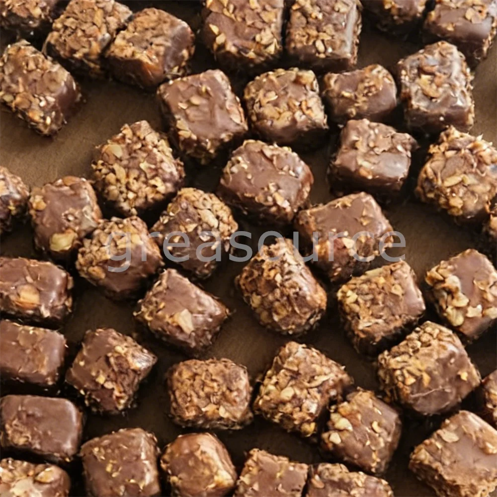 Set de Modelos de Chocolate con Leche en Forma de Cubo Cuadrado de 3cm, PVC, con Cobertura de Nueces, Comida Falsa Realista, Decoración para Fiestas, Nueces de Avellana Tostadas Crujientes