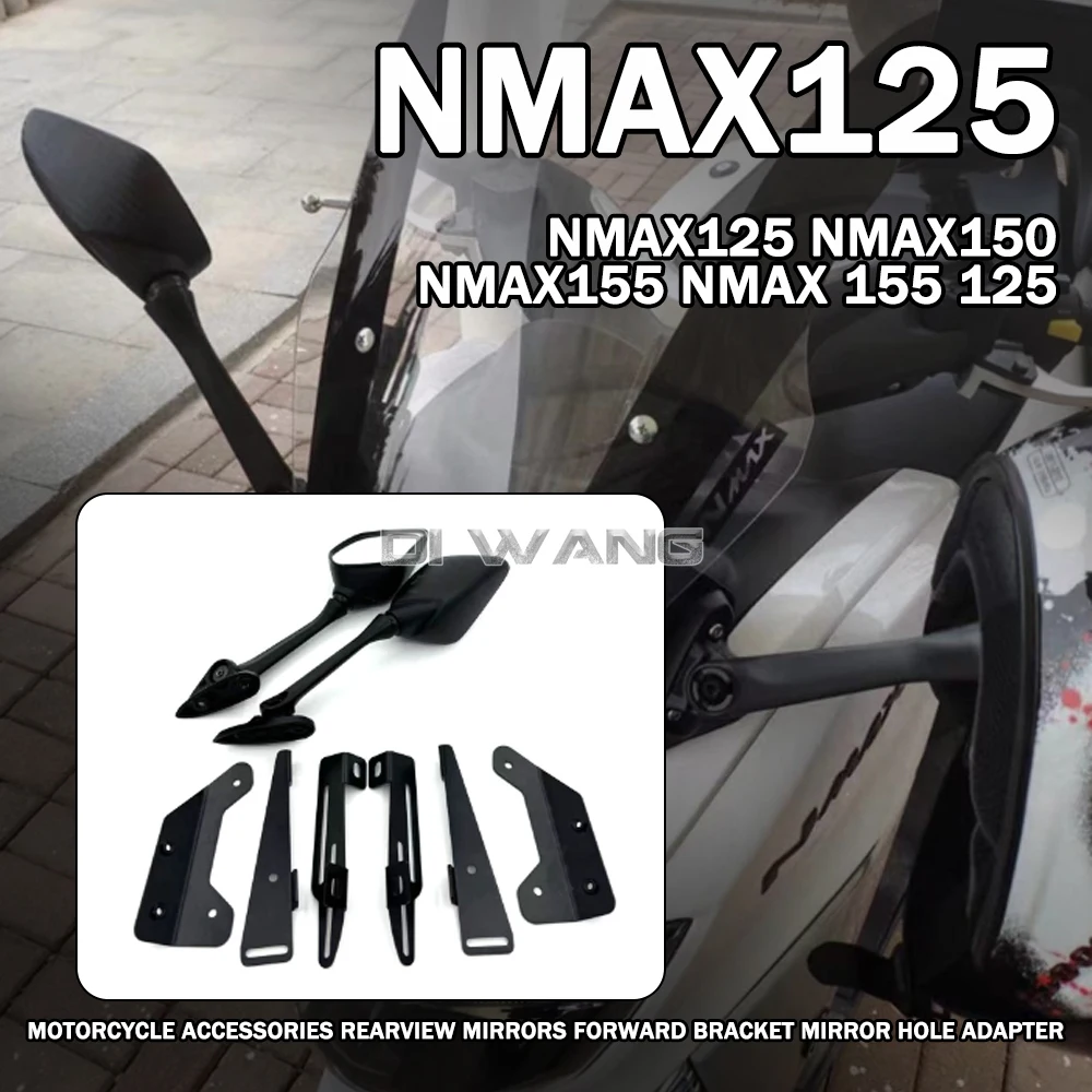 

For Yamaha Nmax125 Nmax150 Nmax155 Nmax 155 125 Motorcycle Accessories Rearview Mirrors Forward Bracket Mirror Hole Adapter