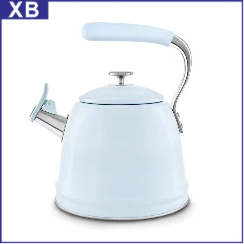 Stovetop Whistling Kettle 50s Retro Style 2.3L Stainless Steel Tea Kettle with Iconic Design & Whistle Premium Kitchen Statement