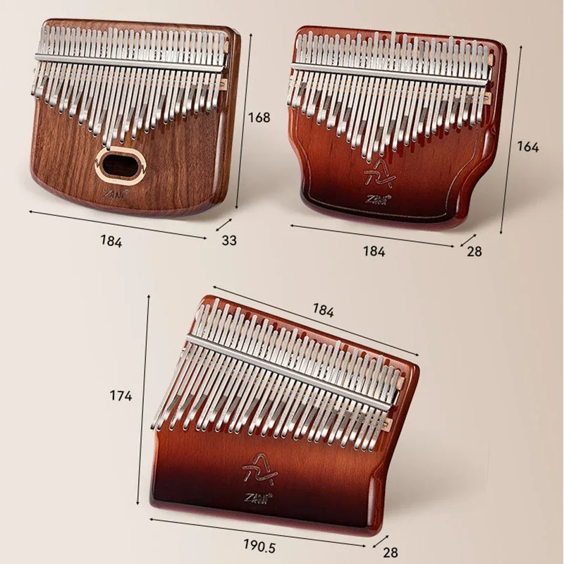 Portable 34 Keys Kalimba Thumb Piano Veneer Beech Wood Kalimba Finger Piano Musical Instrument with Storage Box Music Lover Gift