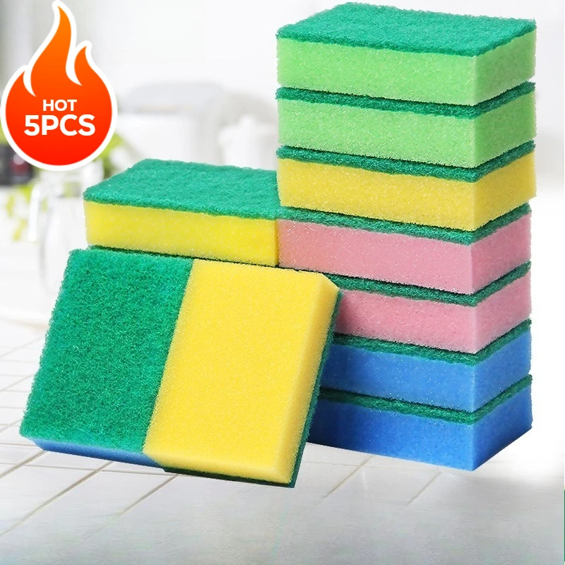 

Non-Scratch Scouring Pad & Heavy Duty Kitchen Sponge, Multi-Pack for Washing Dishes Pots Pans, Cellulose Cleaning Sponge