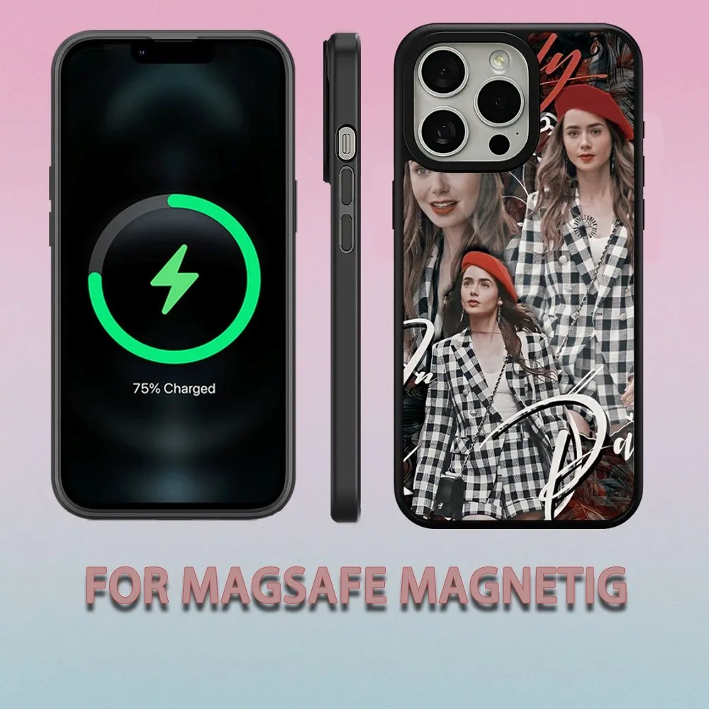 emily in paris  Phone Case For iPhone 15 14 13 12 11 Pro Max Plus Magsafe Magnetic Wireless Charging Cover