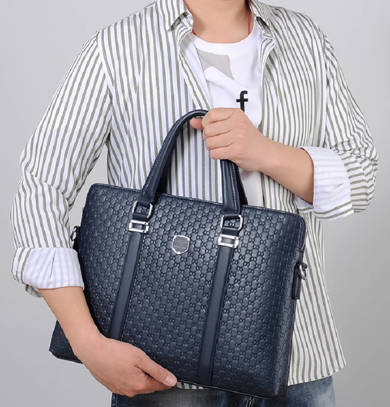 

New Men's Fashion Business High Quality Leather Briefcase Handbag Large Capacity Shoulder Bags Notebook Crossbody Bag Totes