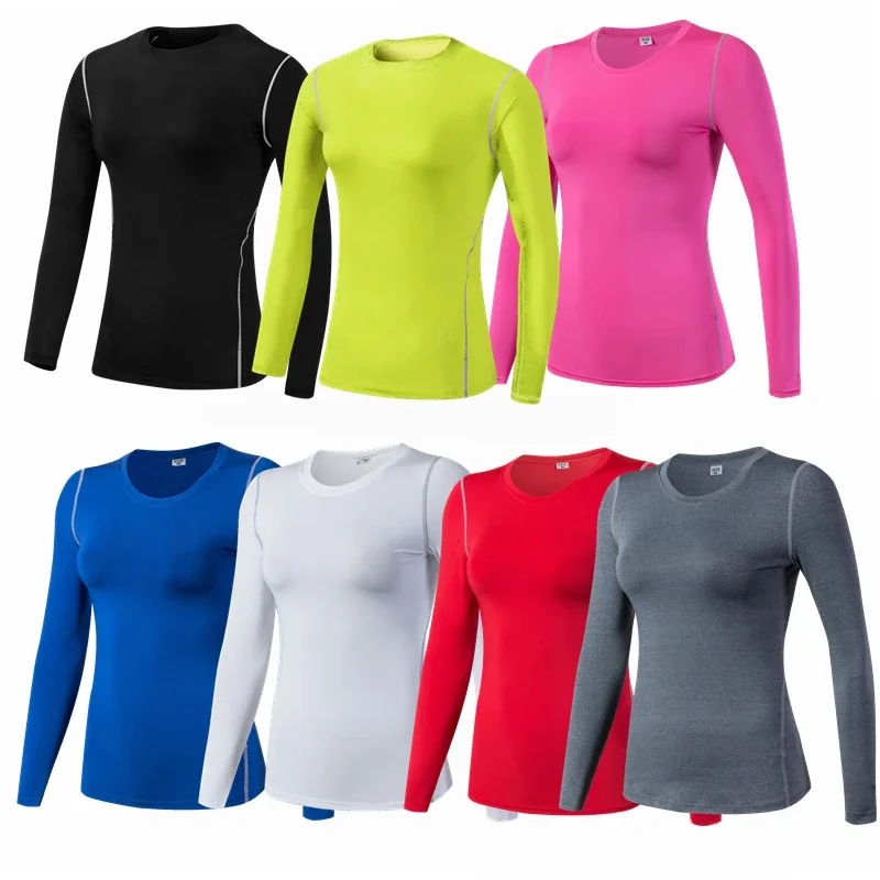 Base Layer ฟิตเนสเสื้อกีฬา Quick Dry ผู้หญิงแขนยาว Top Gym jogging lady เสื้อยืดรถไฟออกกําลังกายเสื้อผ้าเสื้อโยคะสีขาว