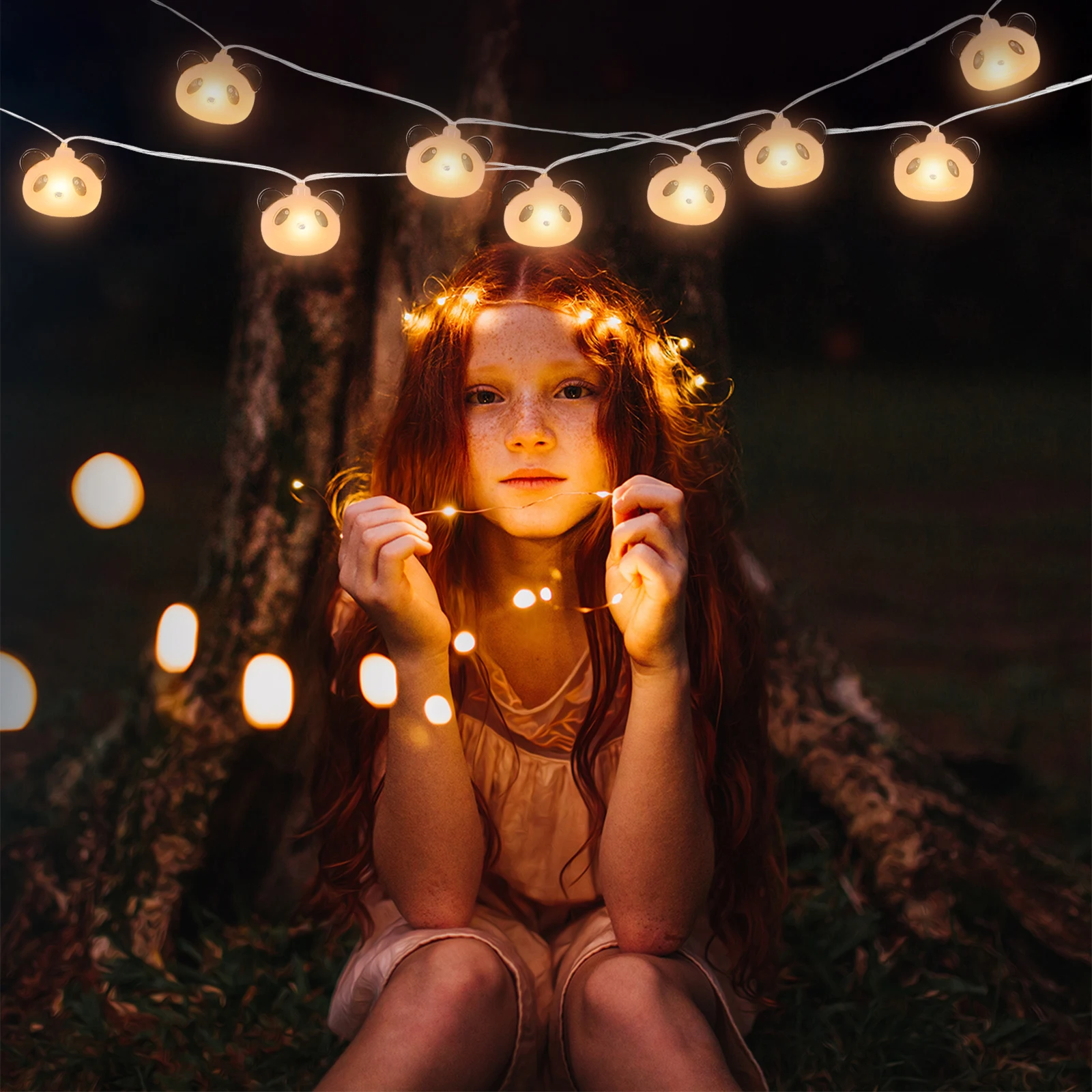 1 مجموعة الباندا سلسلة ضوء الشكل الإبداعي LED مصباح للزينة للمنزل غرفة حفل زفاف مهرجان الإضاءة زخرفة #1