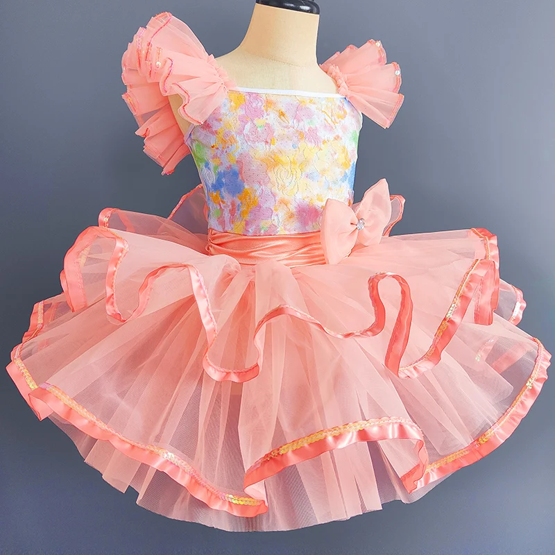 

Костюмы-пачки для девочек, костюмы для выступлений, милая юбка принцессы для детского сада, подиум