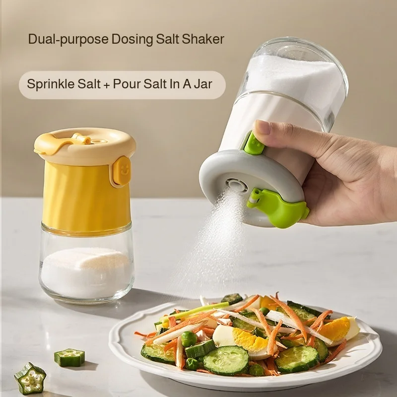 Portion Control Salt Shaker Measuring Spice Jar Kitchen Condiment Container with Scale Multifunctional Cooking Tool