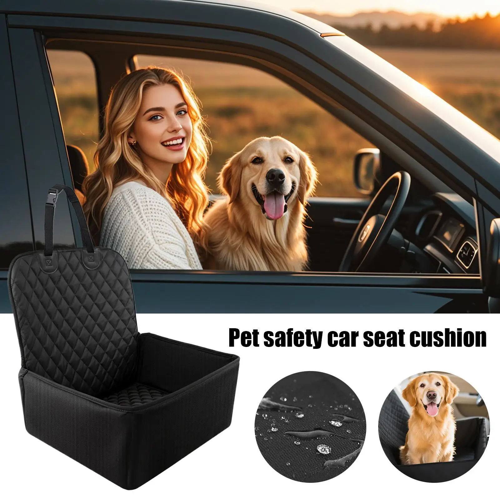 Easy Clean Booster Cushion Waterproof Dog Booster Car Seat Large Pet Seat Cover For Cars Carrier Cover For Bed Suv Truck view 4