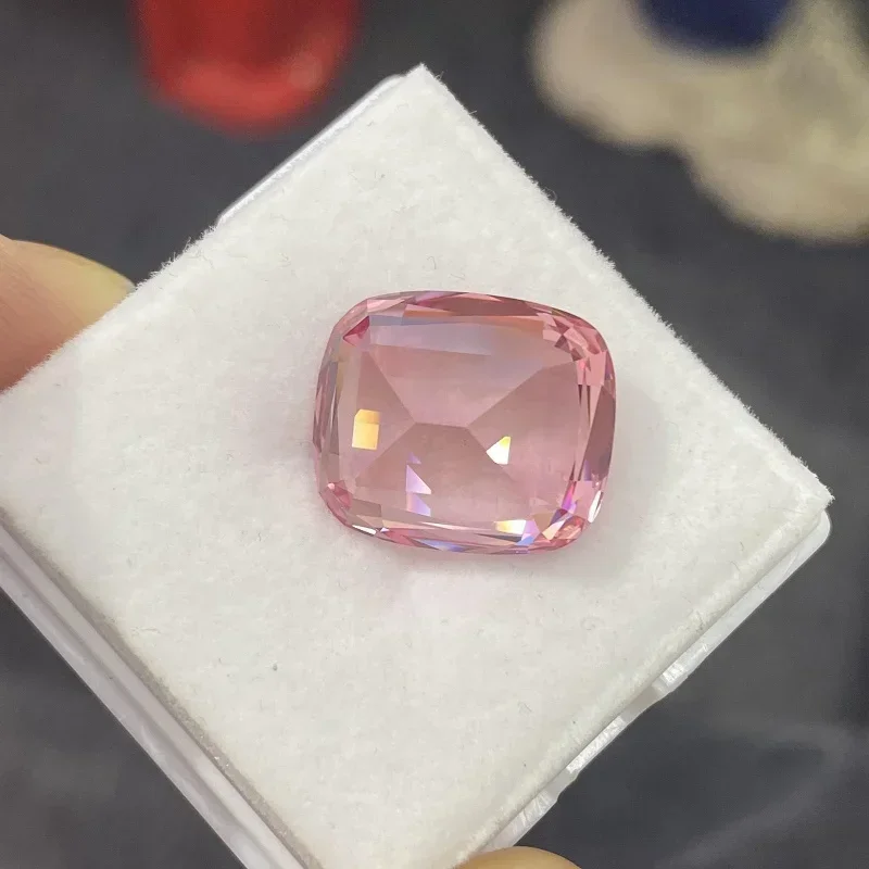 Ruihe Big Size Hot Pink Color Lab Grown Morgenite Cushion Cut 15x18mm 25ct Loose Gemstone for Jewelry Making Women 2023