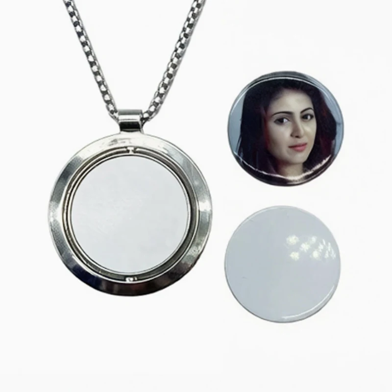 Customized Double-Side Photo Necklace Custom Picture Pendant Chain Personalized Cubic Zircon Hip Hop Jewelry Gift for Men Women