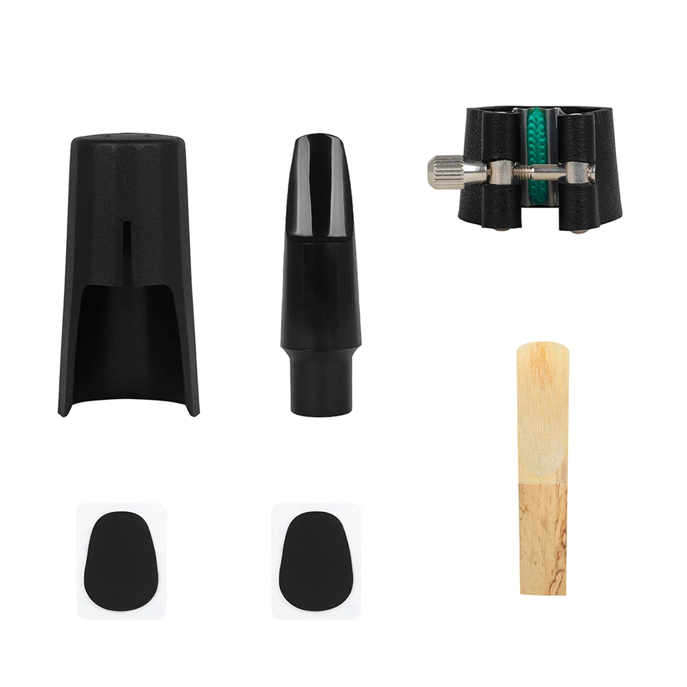 Tenor Saxophone Mouthpiece Head Clip Set Musical Instrument Accessories Clip + Reed + 2 Tooth Pads Saxophone Mouthpiece Set