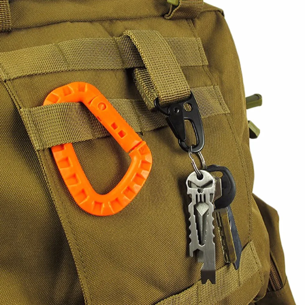 Olecranon Nylon Webbing Backpack Hook Hanger Carabiner Kit Gear Survive Clasp Outdoor Bag Hook  Green Black Khaki