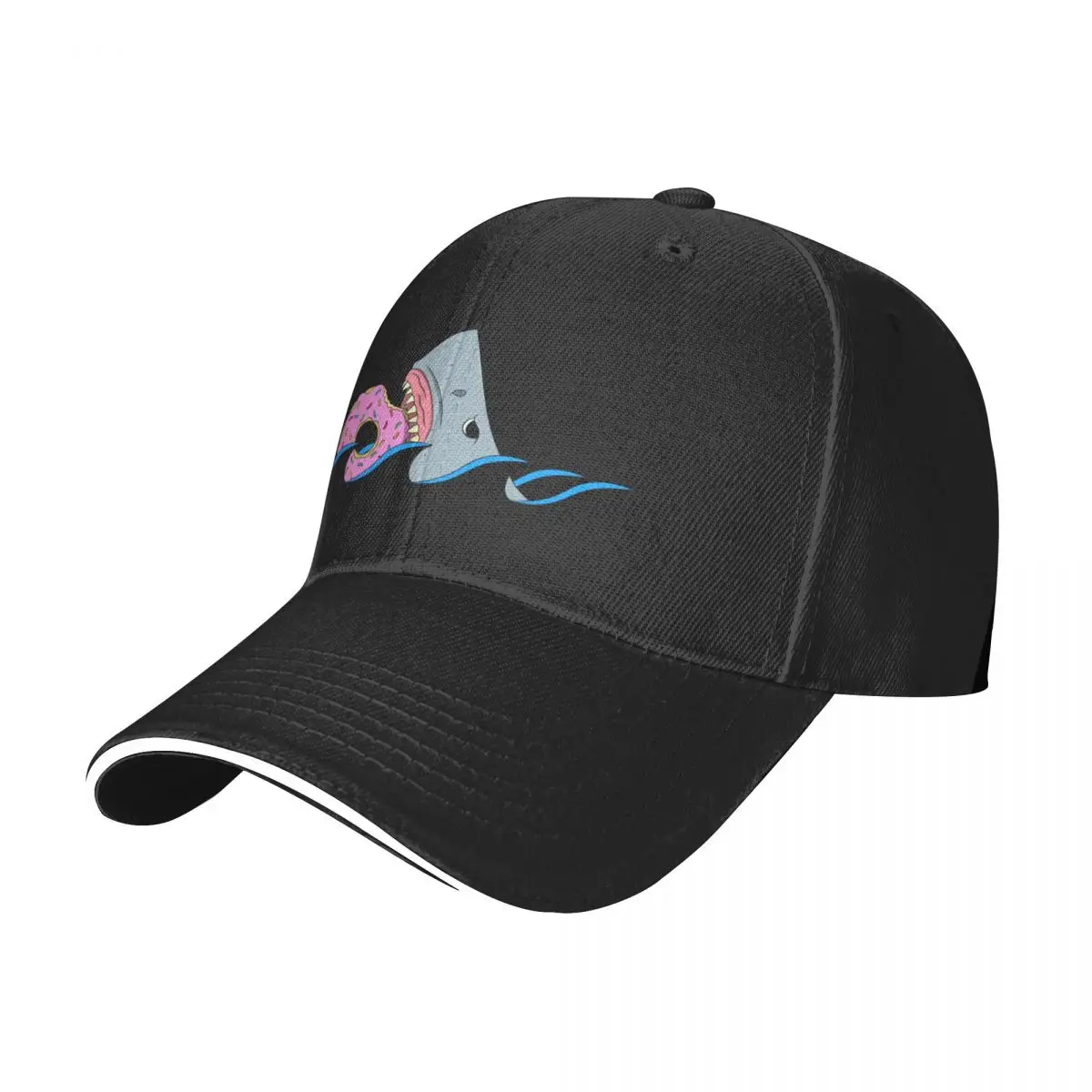 I eat what I want | Great White Shark eating a donut Baseball Cap Luxury Brand hiking hat Big Size Hat beach hat Man Women's