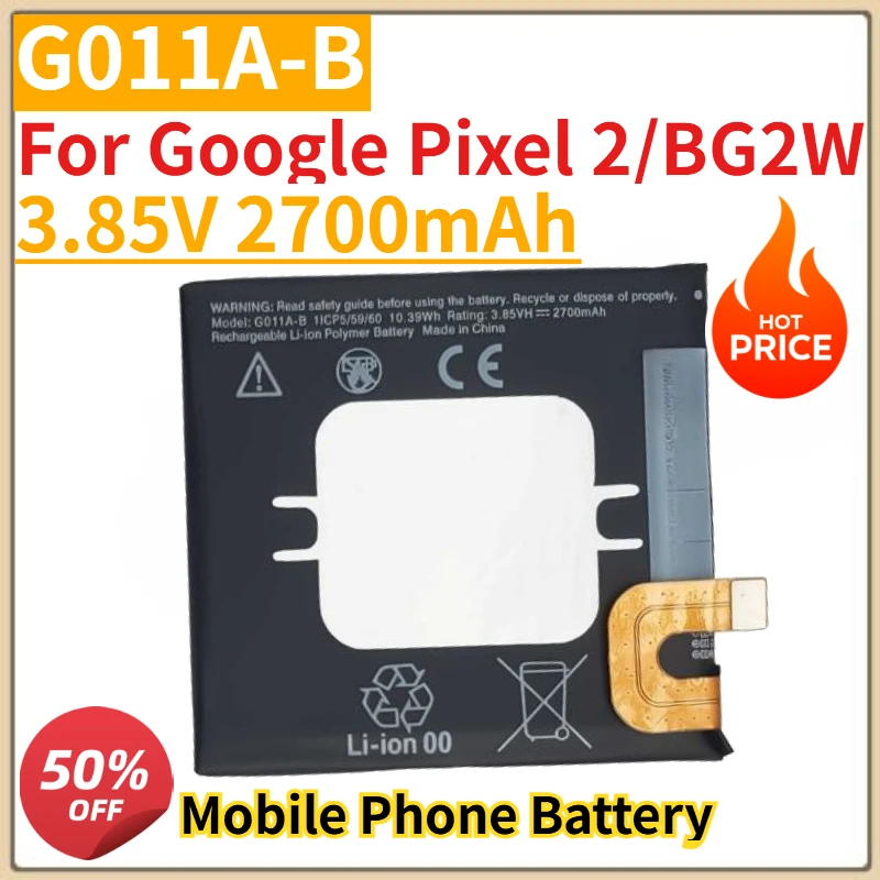 

Высококачественный новый аккумулятор для мобильного телефона 3,85 В 2700 мАч G011A-B для Google Pixel 2/BG2W, сменный аккумулятор