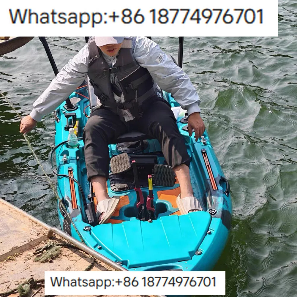 2025 New Modular 9ft Wide HDPE Motorized Ka Easy Store Pedal Drive for 3 People Surfing Application 2-Person Fishing Kajak