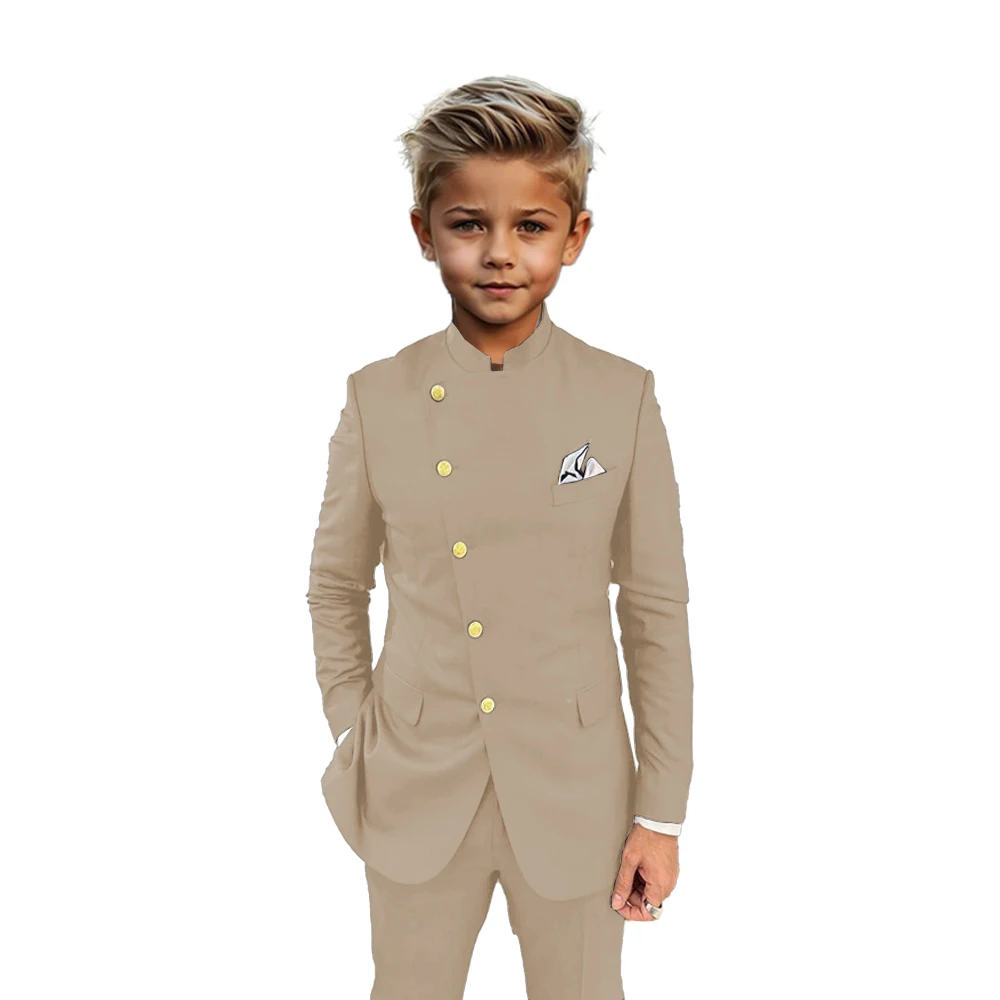Black African Design Boys Suits Set For Wedding Formal Tuxedo Kids Costume Piano Performance Children Tailor Made Top Qulity