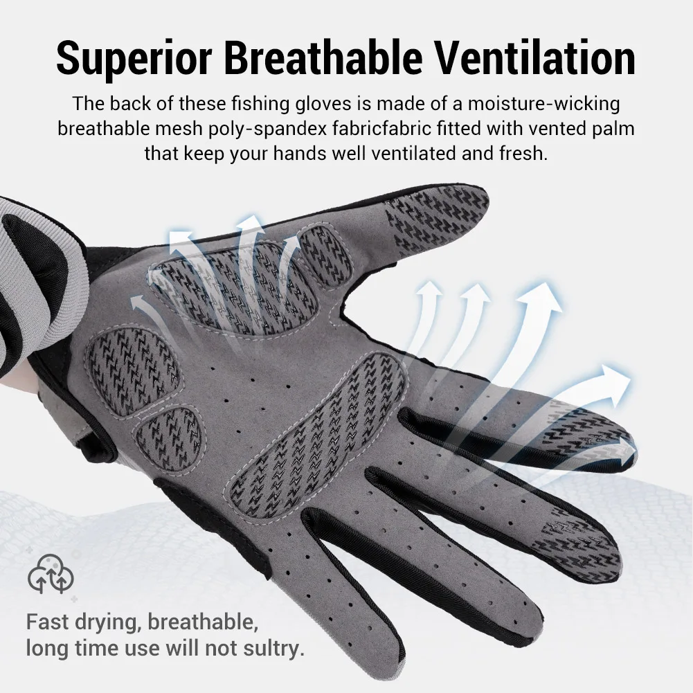 Noeby Guantes de pesca dedo completo - Antideslizantes y UV - imagen 5