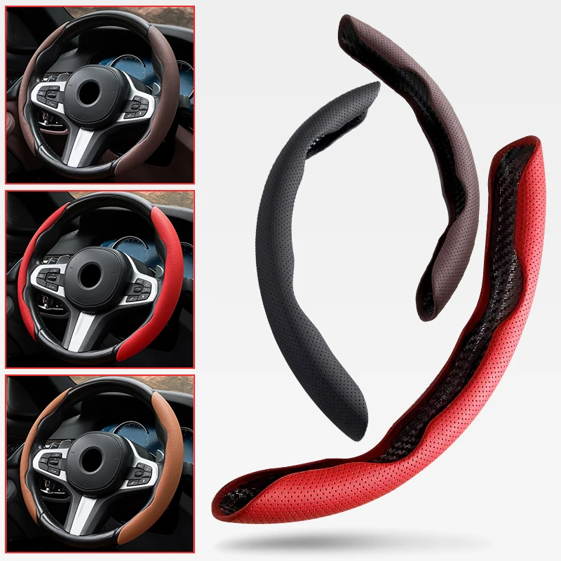 Nappa car steering wheel cover, sport ultra-thin anti slip card cover, all season handle cover, modified decorative accessories