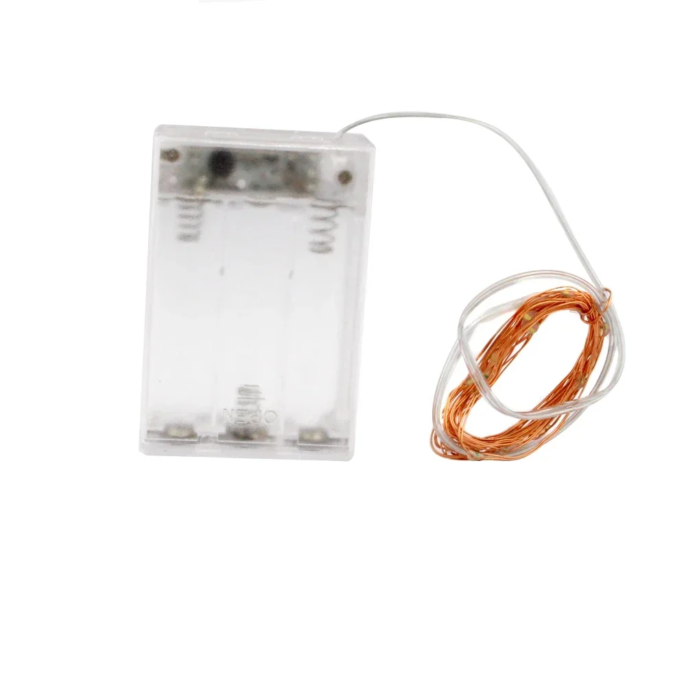 2 متر صندوق بطارية توقيت ضوء سلسلة الأسلاك النحاسية الجنية 3AA بطارية 20 المصابيح الباردة الدافئة الأبيض لعيد الميلاد زينة حفلات الزفاف #2