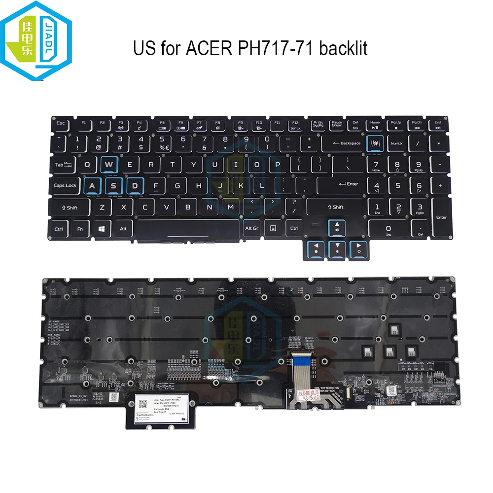 

New Laptop US Backlight Keyboard for Acer Predator Helios 700 PH717-71 PH717-71-7091 914K English keyboards backlit EG5P-P91BRL