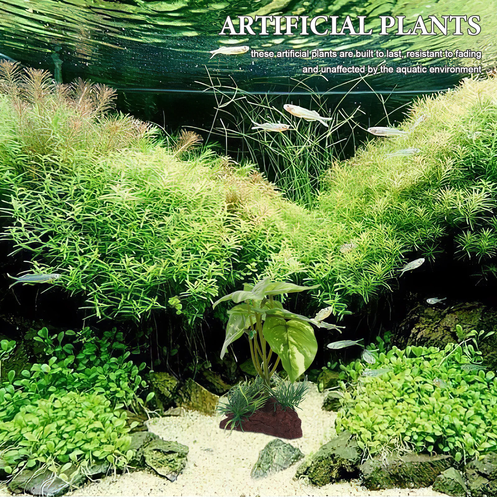

Realistic Artificial Aquarium Plants Plastic Aquatic Grass Decor for Fish Tank Small Bowl Landscaping Decoration Fake Water