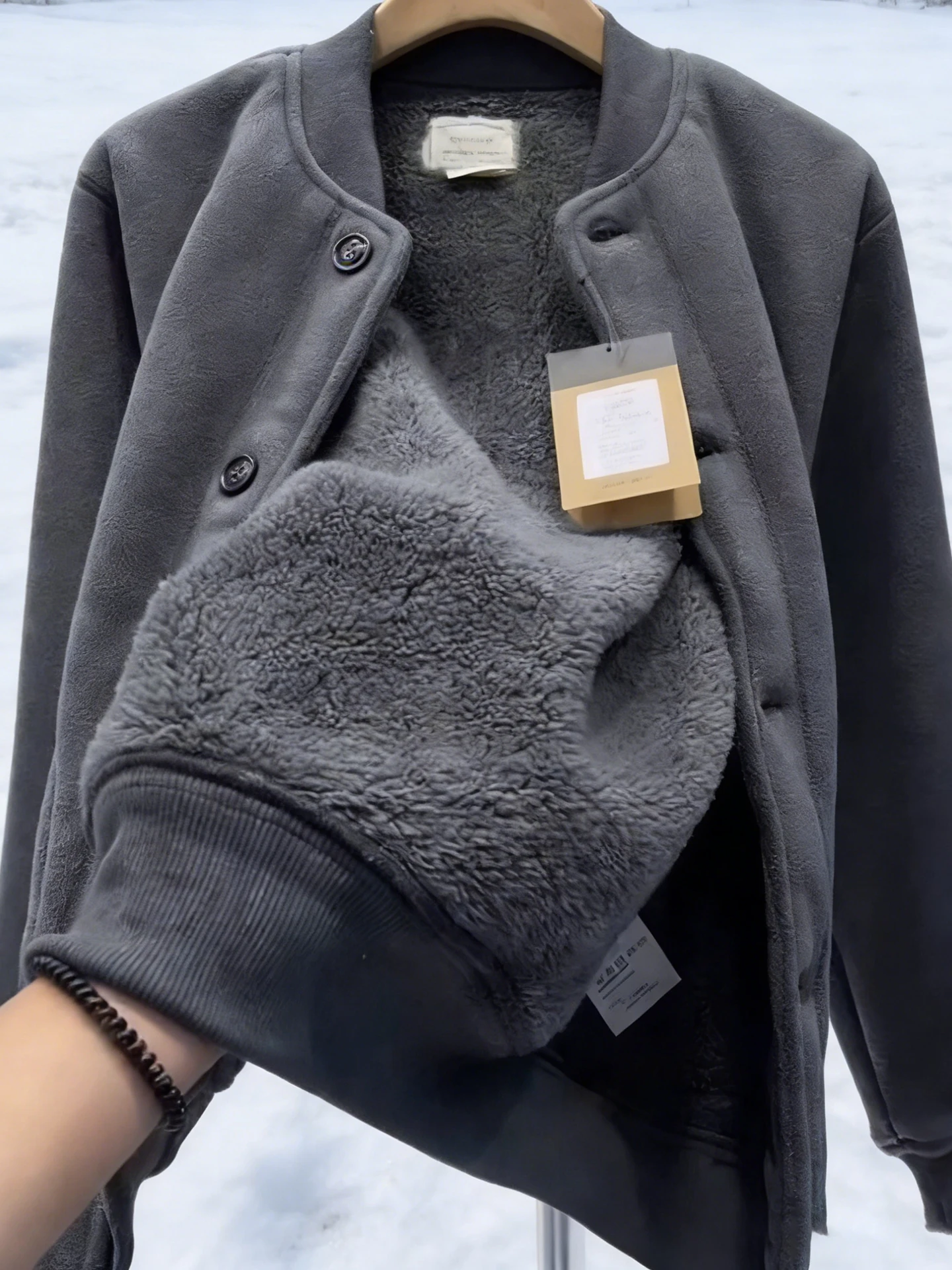 

Retro American Fleece Jacket Men's Winter Northeast Cold Resistance Warm Lamb Fur Cotton Outdoor Sweatshirt Jacket