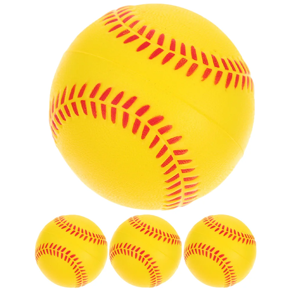 

4 Pcs Softball Sponge Kids Baseball Student Sports Toys Practice Baseballs Pu Softballs for