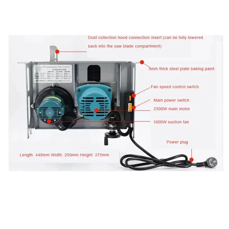 NF Manual Vertical Lifting Dust-free Saw Multi-functional High-power Cutting Machine Environmental Protection Woodworking Chains