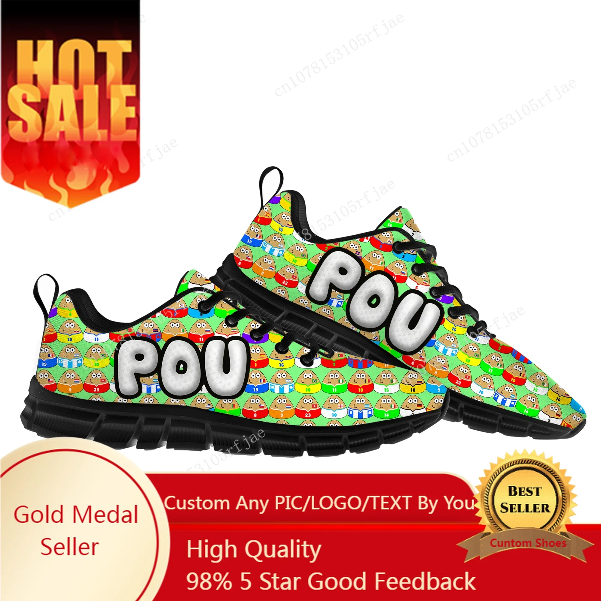 

Cartoon Animation POU Sports Shoes Game Mens Womens Teenager Children Custom Sneakers Sneaker Custom Built Shoes