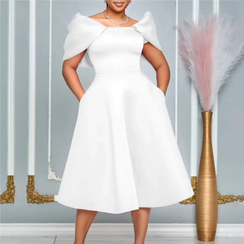 

African Dresses For Women 2024 New Arrival Summer Solid Color Sexy Elegant Party Dress Birthday Bridesmaid Wedding Dress Robes