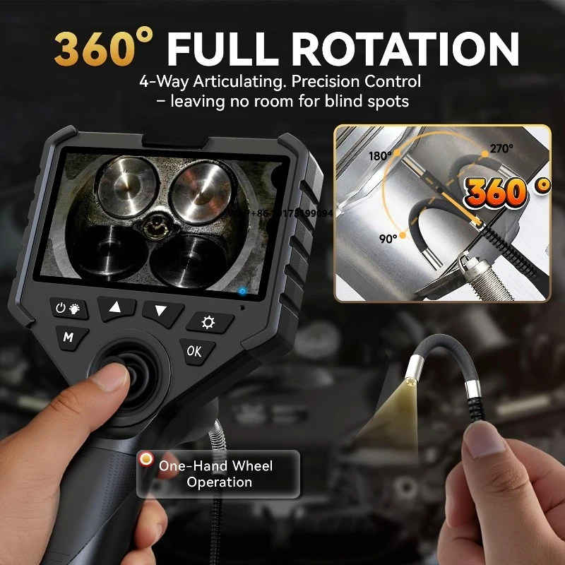 THINKCAR ES501 4-way Articulating Waterproof IP67 360 Rotation Industrial Endoscope for Auto Service Workshop Flexible Endoscope